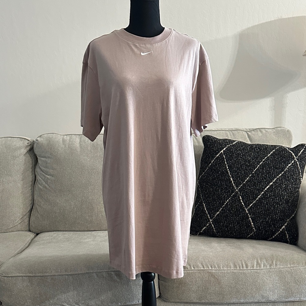 Nike Oversized T-Shirt Dress in Dusty Blush